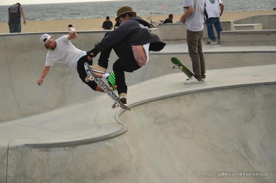 Skateboarding on Venice Beach