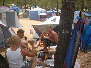 Mittagessen auf dem Campingplatz