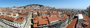 Panoramic view from the top of Santa Justa
