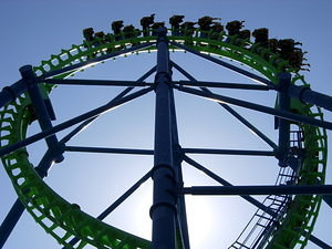 Déja Vu: You ride the coaster two times, the first forward, the second backwards.