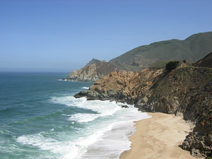 The coast between San Francisco and Santa Cruz