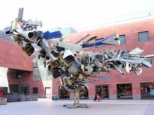 A bird of scrap metal from airplanes