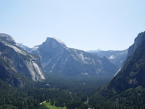 View onto Half-Dome, on the trail up