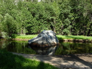 A rock in Mirror Lake