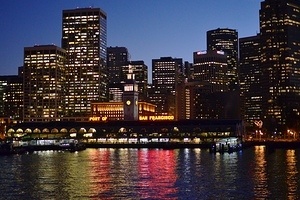 Port of San Francisco at night