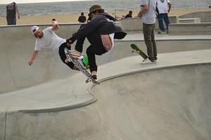 Skateboarding on Venice Beach