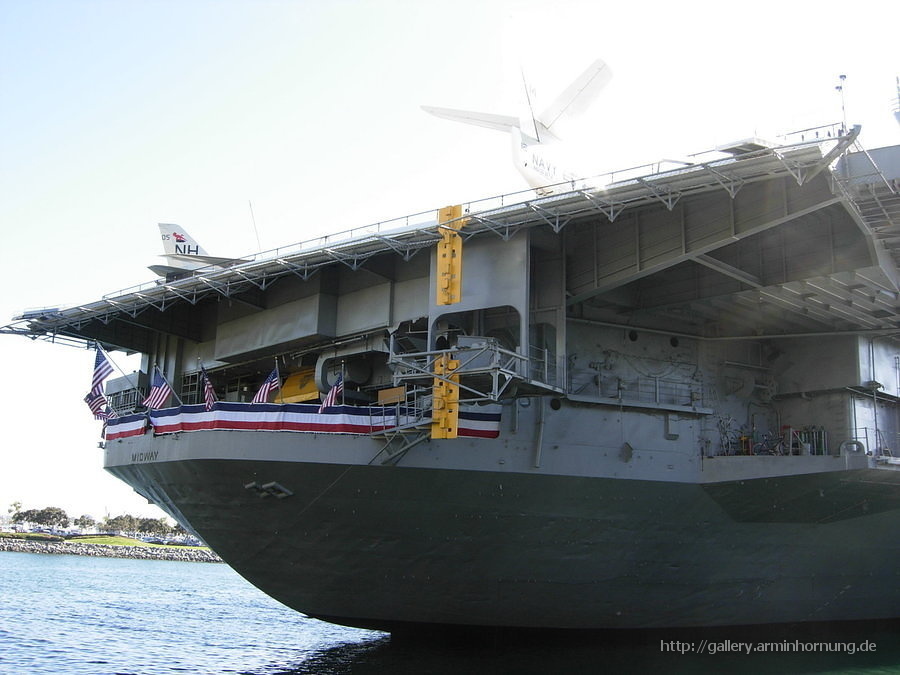 Stern of the USS Midway, from WWII