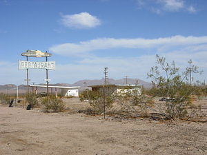 An abandoned restaurant probably from back in the days of Route 66.