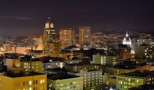 San Francisco rooftops at night