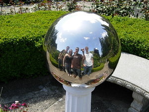 Reflective fun in Butchard Gardens